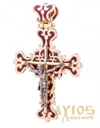 Натільний хрестик «Розп'яття», золото 585, О п00579 - фото