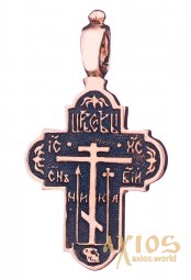 Натільний хрестик, золото 585, 30х25мм, з чорнінням О п01346 - фото
