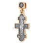 Натільний хрестик «Ікона Божої Матері» Несподівана Радість », срібло 925, з позолотою і чорнінням, 33х14мм, О 131691