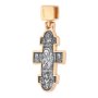 Натільний хрестик «Ікона Божої Матері» Несподівана Радість », срібло 925, з позолотою і чорнінням, 33х14мм, О 131691