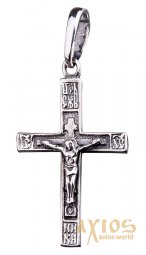 Натільний хрестик «Розп'яття», срібло 925, з чорнінням, 30х15мм, О 132194 - фото