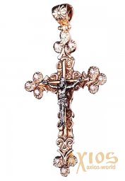 Натільний хрестик «Розп`яття», золото 585, 60х40мм, О п00537 - фото