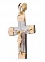 Натільний хрестик з білого і жовтого золота 585 ° Оп01965
