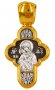 Хрест Розп&#39;яття Христове. Володимирська ікона Божої Матері. Срібло з позолотою, 24х12 мм