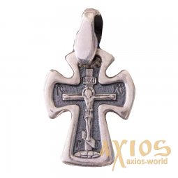 Хрест срібний, 20х15 мм, «Врятуй і збережи», О 131739 - фото