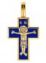 Хрест «Лоза», срібло 925 проби, позолота 999 проби, емаль
