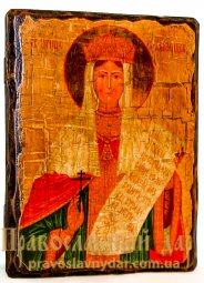 Ікона під старовину Свята цариця Олександра 7x9 см - фото