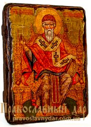 Ікона під старовину Святитель Спиридон Триміфунтський 7x9 см - фото