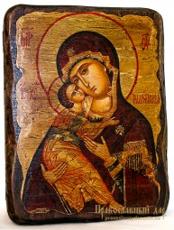 Ікона під старовину Пресвята Богородиця Володимирська 13x17 см - фото