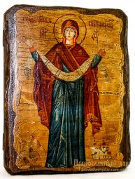 Ікона під старовину Покров Пресвятої Богородиці 13x17 см - фото