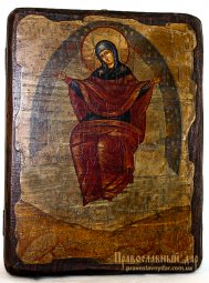Ікона під старовину Пресвята Богородиця Спорительниця хлібів 13x17 см - фото