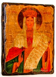 Ікона під старовину Свята цариця Олександра 13x17 см - фото