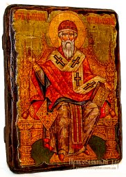 Ікона під старовину Святитель Спиридон Триміфунтський 13x17 см - фото