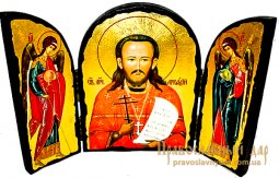 Ікона під старовину Святий Аркадій Складень потрійний - фото