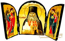 Ікона під старовину Святий Арсеній Святогірський Складень потрійний - фото