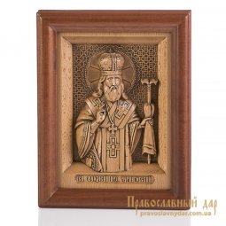 Різьблена ікона Святитель Феодосій Архієпископ Чернігівський - фото