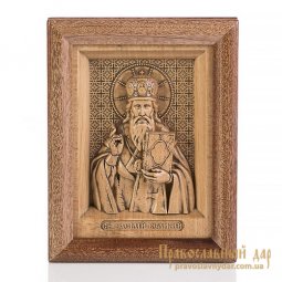 Різьблена ікона Святитель Василь Великий - фото