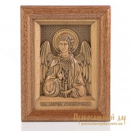 Різьблена ікона Святий Ангел Охоронець - фото