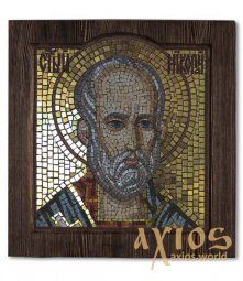 Ікона з мозаїки Святий Миколай Чудотворець - фото