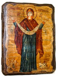Ікона під старовину Покров Пресвятої Богородиці 30х40 см - фото