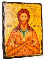 Ікона під старовину Святий Преподобний Олексій Божий чоловік 21х29 см - фото