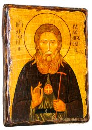 Ікона під старовину Преподобний Антоній Радонезький 17х23 см - фото