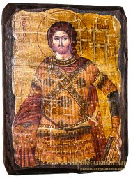 Ікона під старовину Святий великомученик Артемій Антіохійський 17х23 см - фото