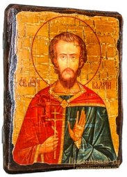 Ікона під старовину Святий мученик Валерій Мелітинський 17х23 см - фото