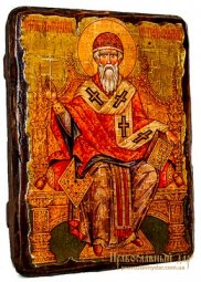 Ікона під старовину Святитель Спиридон Тріміфунтський 17х23 см - фото