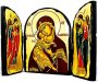 Ікона під старовину Пресвята Богородиця Володимирська Складень потрійний