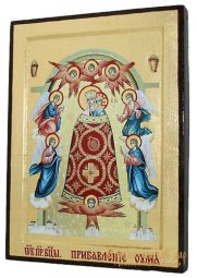 Икона Пресвятая Богородица Прибавление ума в позолоте Греческий стиль 17x23 см - фото