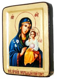 Икона Пресвятая Богородица Неувядаемый Цвет Греческий стиль в позолоте 13x17 см - фото