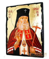 Икона под старину Святитель Лука, исповедник, архиепископ Крымский с позолотой 30x40 см - фото