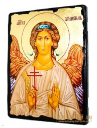 Икона под старину Святой Ангел Хранитель с позолотой 30x40 см - фото