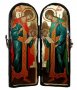 Икона под старину Святые Архангелы Михаил и Гавриил Складень двойной