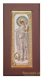 Ікона Пресвята Богородиця Герондісса 6x8 см Оксамитовий складень Греція - фото
