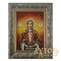 Бурштинова ікона Пресвята Богородиця Албазинська 20x30 см - фото