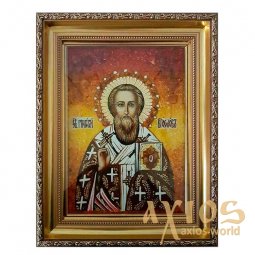Бурштинова ікона Святитель Григорій Богослов 20x30 см - фото