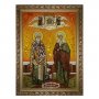 Бурштинова ікона Кипріян і Свята мучениця Іустина 20x30 см