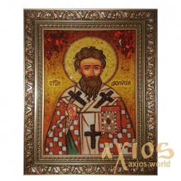 Бурштинова ікона Святитель Діонісій 20x30 см - фото