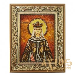 Бурштинова ікона Свята Міліца Сербська 20x30 см - фото