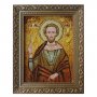 Бурштинова ікона Святий мученик Леонід 20x30 см