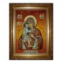 Бурштинова ікона Пресвята Богородиця Єлецька 20x30 см
