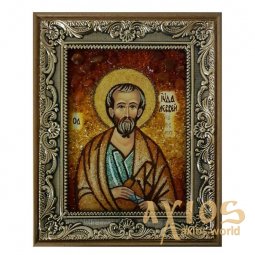 Бурштинова ікона Святий Апостол Тадей Юда 20x30 см - фото