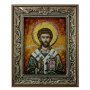Бурштинова ікона Святий Праведний Лазар 20x30 см