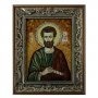 Бурштинова ікона Святий Апостол Яків Алфеїв 20x30 см