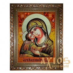 Бурштинова ікона Пресвята Богородиця Ігорівська 20x30 см - фото