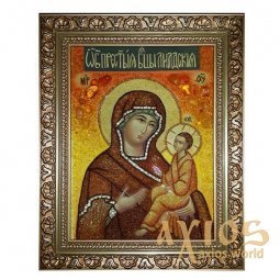 Бурштинова ікона Пресвята Богородиця Лідська 20x30 см - фото