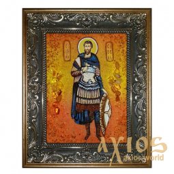 Бурштинова ікона Святий мученик Савел 20x30 см - фото