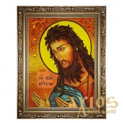 Бурштинова ікона Святий Іоанн Предтеча 20x30 см - фото